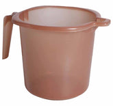 Heart Home Tranasparent Small Plastic Bathroom Mug, 1 Litre- Pack of 4 (Brown)-50HH0829
